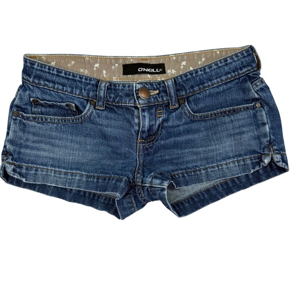 O'Neill Pants - VTG Y2K O'Neill Denim Low Rise Mini Micro Shorts Size 2 Casual Summer Beach